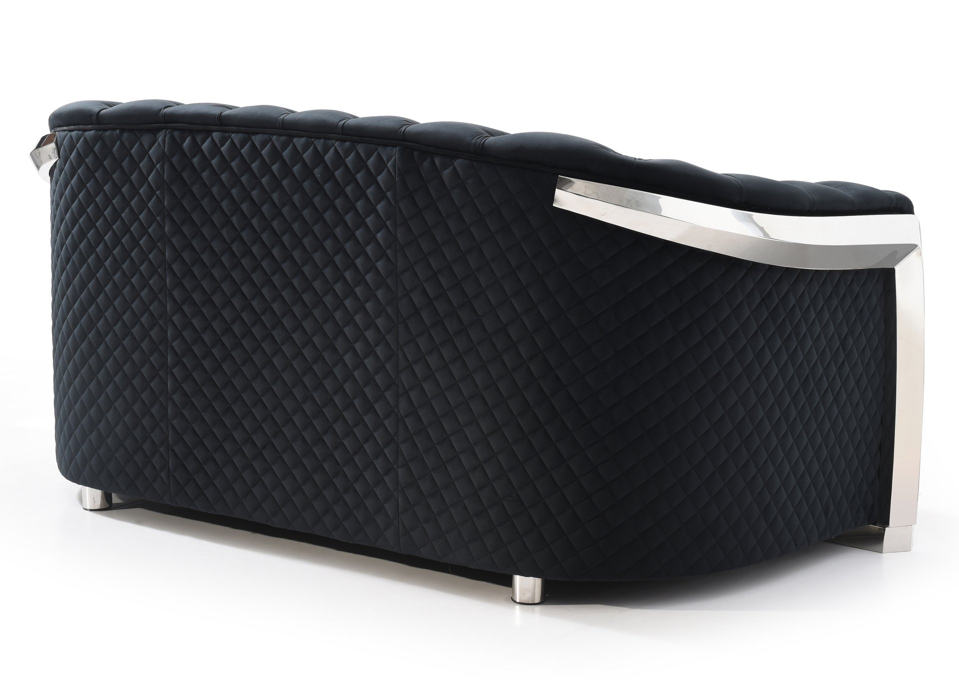 Loveseat With Flared Arms - Black - Image 6