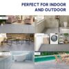 Interlocking Deck Tiles Plastic Waterproof Outdoor All Weather Anti-Slip Bathroom Shower Balcony Porch Strong Weight Capacity Upto 440 Lbs, Pebble Stone Pattern Pack Of 60 - Gray - Image 27