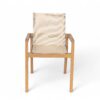 Belfast - Dining Chair (Set of 2) With Frame And Textile For Outdoor Use - Teak / Beige - Image 5