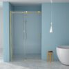 Modern Single Slide Shower Door With 8Mm Tempered Glass And Stainless Steel Frame - Gold - Image 2