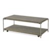 Corbeta - 3 Piece Metal Frame Wood Living Room Coffee Table And 2 Chairside Tables Set, Aged Graphite - Brown - Image 4