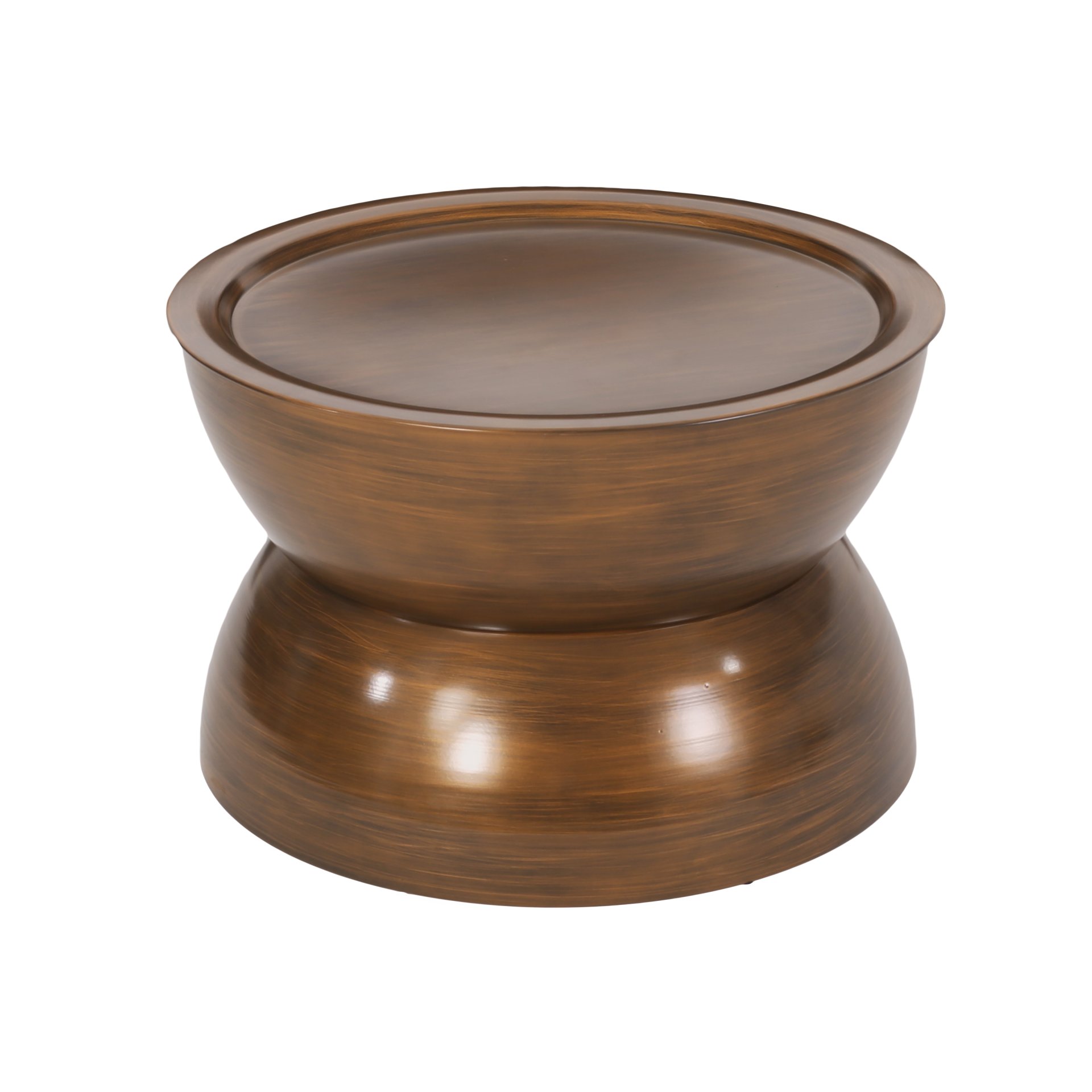 Sparling - Modern Iron Hourglass Coffee Table - Brushed Antique Brown - Image 6