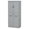 Stylish Bathroom Storage Cabinet With 2 Laundry Baskets - Gray - Image 13