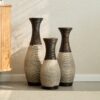 Desktop Vase, Classic And Neat Floor Vase, High Independent Flower Stand, Home Decoration Flower Stand (Set of 3) - Black White / Coffee - Image 9