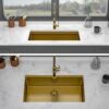 Undermount Kitchen Sink With Workstation, 16 Gauge Deep Bowl - Gold - Image 6