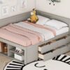 Full Size Daybed With Drawers And Shelves - Gray - Image 11