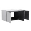 Contemporary Wall Mounted Bathroom Vanity With Resin Double Sink & Soft Close Doors - White - Image 15