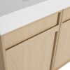 Modern Freestanding Bathroom Vanity, White Resin Sink & Soft Close Cabinet Doors - Oak - Image 11