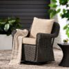 Amaya - Outdoor Swivel Rocker Chair With Water Resistant Cushions - Brown / Beige - Image 2