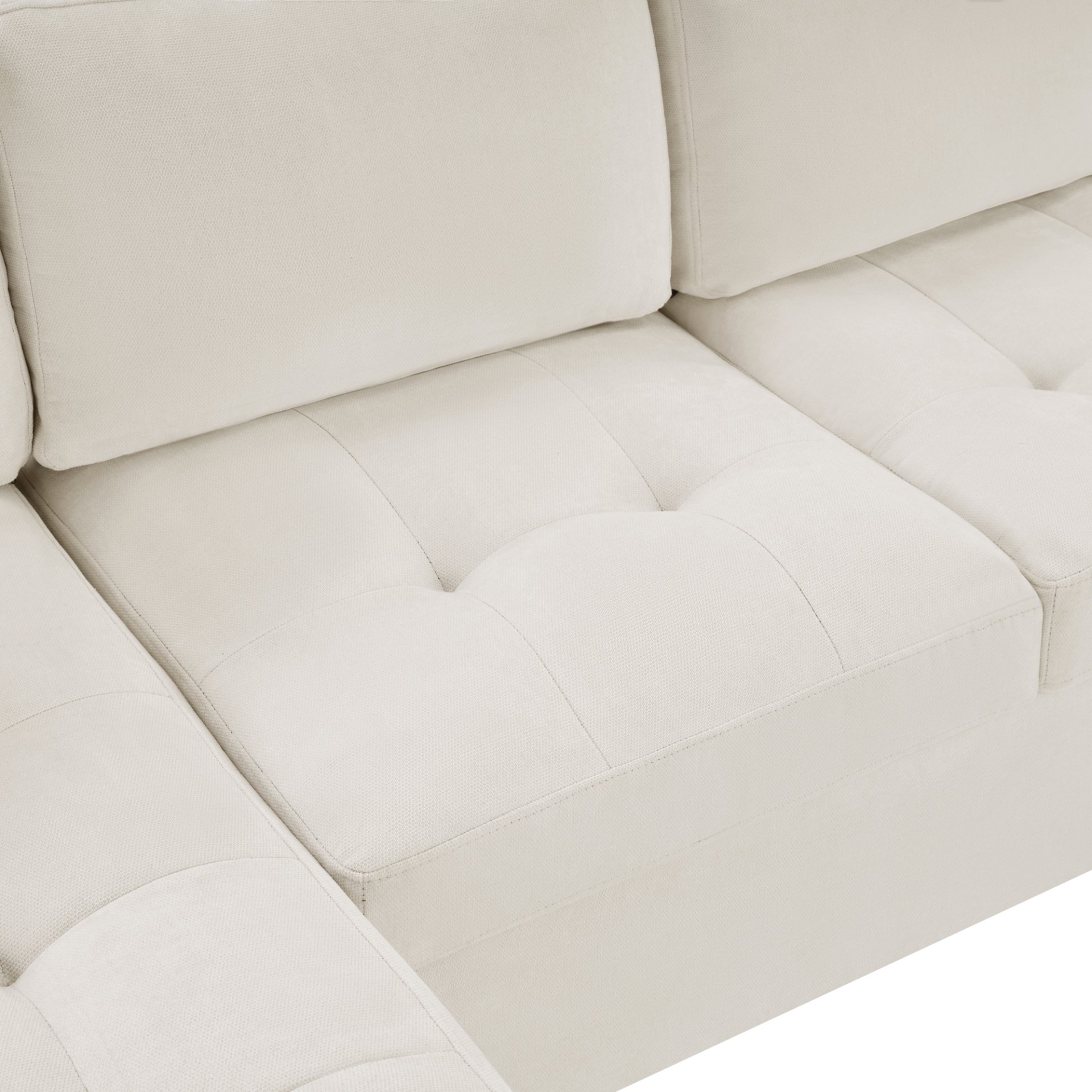 U Shaped Sectional Sofa, Corner Living Room Couch With Built In Cup Holders, Storage, USB Ports - Beige - Image 11