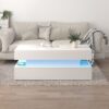 Contemporary Foldable Coffee Table With Drawers And LED White & Metal 3 Tier Design - White - Image 7