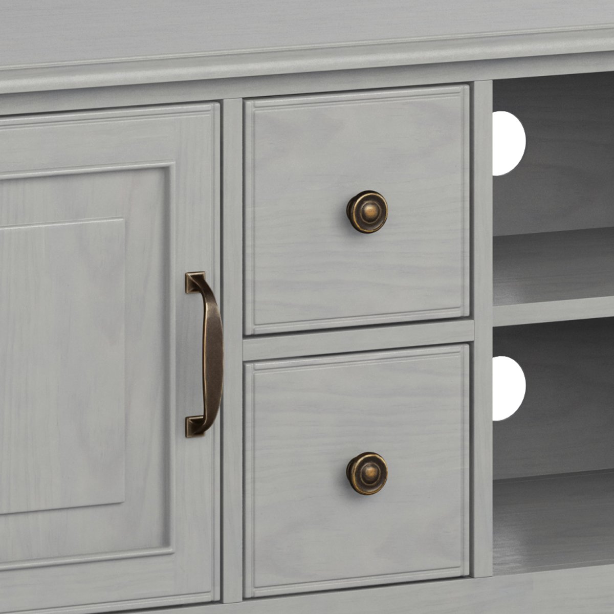 Connaught - Wide TV Stand - Fog Gray - Image 7