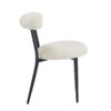 Dining Chair (Set of 2), Modern Dining Room Chairs, Black Metal Frame - White - Image 9