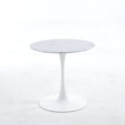 Tulip Special Dining Table, Marble Color Top - White