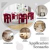 Contemporary Upholstered Accent / Dining Chair (Set of 2) Teddy Velvet Fabric With Sturdy Steel Frame - Red - Image 8