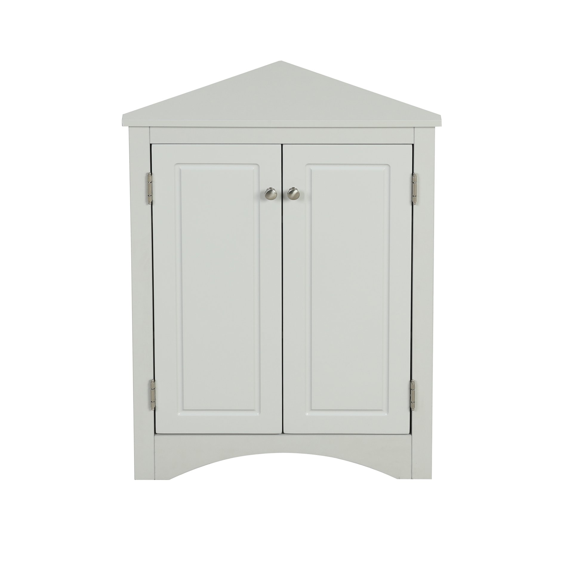 Triangle Bathroom Storage Cabinet With Adjustable Shelves, Freestanding Floor Cabinet For Home Kitchen - Gray - Image 16