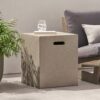 Modern Magnesium Oxide Tank Holder Side Table With Smooth Concrete Surface - Light Gray - Image 5