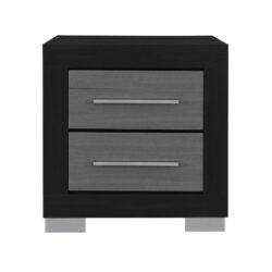 Elsa - 2 Toned Nightstand With Bar Handle And Spacious Drawers - Black