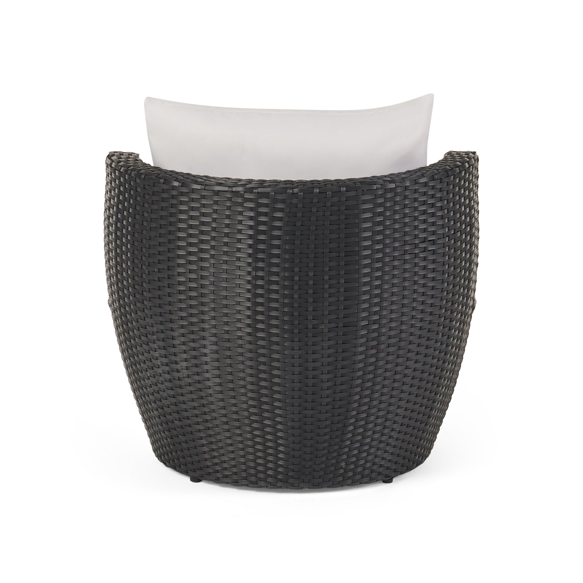 Kono - Outdoor 3 Pieces Chat Set With Cushions And Tempered Glass Tabletop - Black / Ivory - Image 15