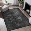 Maval - 3' X 5' Washable Area Rug - Black / Gray - Image 2