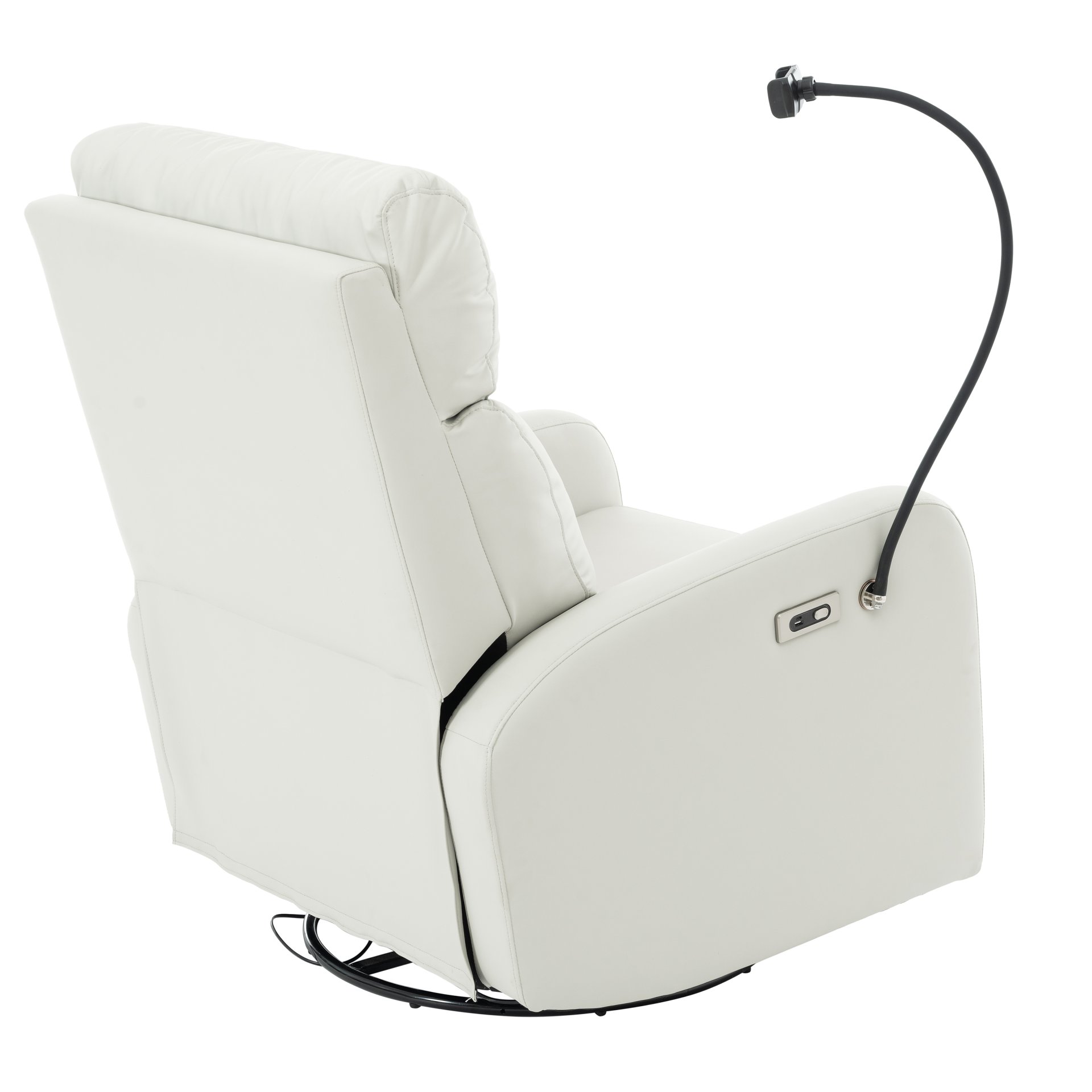 31.5" 270 Power Swivel Rocker Recliner Chair, Electric Glider Reclining Sofa With USB Ports, Power Swivel Glider, Rocking Chair Nursery Recliners For Living Room Bedroom - Light Gray - Image 18