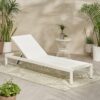 Outdoor Chaise Lounge Chair, Aluminum Adjustable Outside Chair For Pool Patio Beach Yard, All Weather Use UV Resistant 400Lbs Weight Capacity - White - Image 2