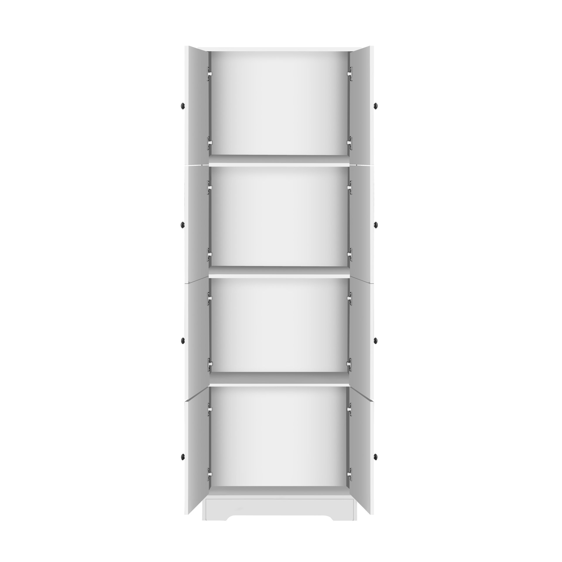 Tall Storage Cabinet With 8 Doors And 4 Shelves, Wall Storage Cabinet For Living Room, Kitchen, Office, Bedroom, Bathroom - White - Image 10