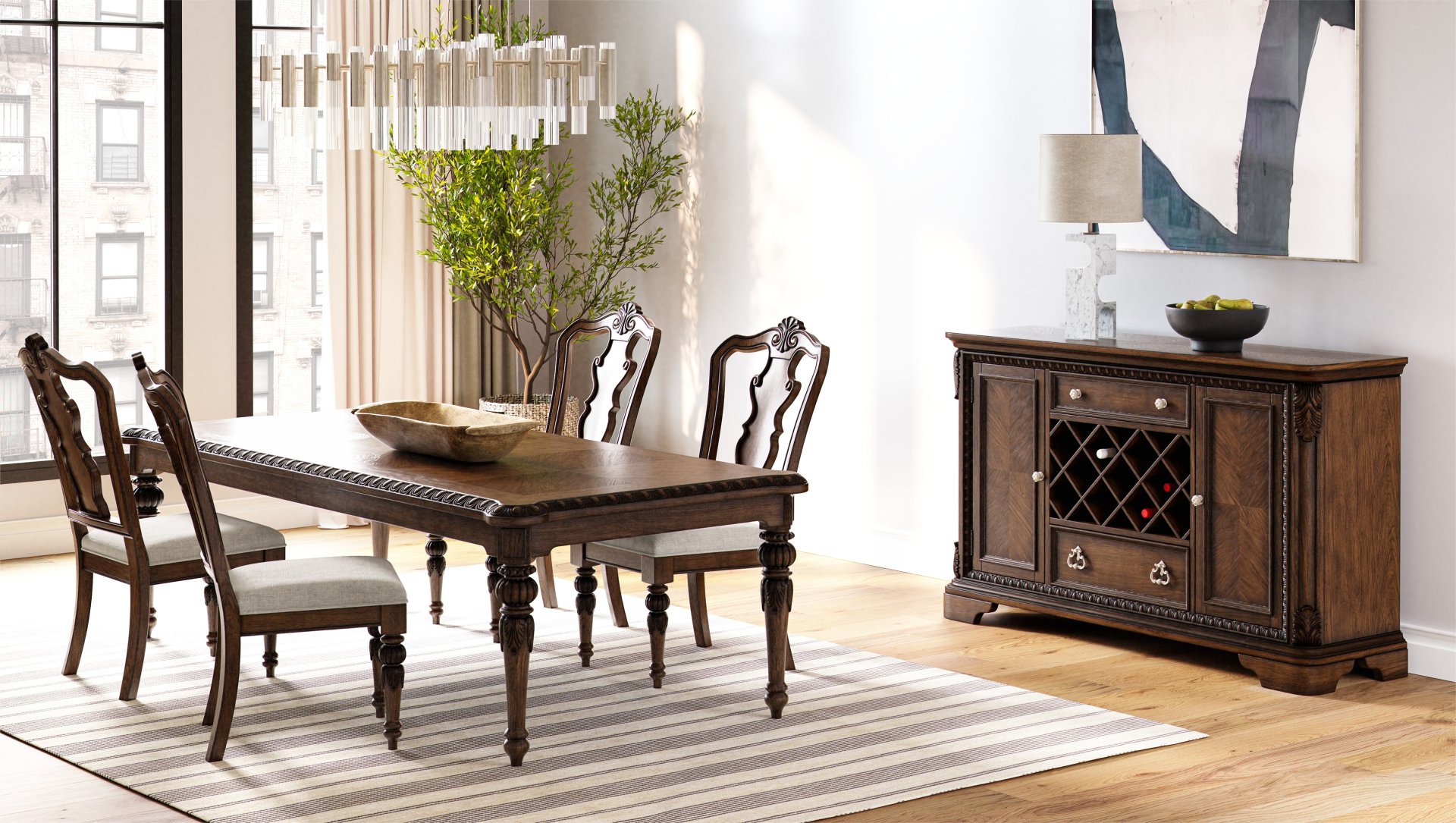 Traditional Server - Mahogany - Image 4