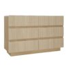 Fluted 6 Drawers Dresser, Double Dresser Chest Of Drawers, Modern Chest Of Drawers With LED, Drawer Organizer For Bedroom, Living Room, Hallway - Natural - Image 10