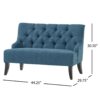 Nicole - French Style Upholstered Loveseat With Tufted Backrest - Navy Blue - Image 3