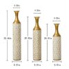 Floor Metal Vase Modern Style Decoration Home Metal Vase (Set of 3) Gorgeous Home Decoration Large Glazed Metal Vases - Gold / White - Image 3