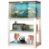 Stylish Metal Aquarium Stand For 20 - 30 Gallon Tanks, 3 Tier Adjustable Shelf - White - Image 4