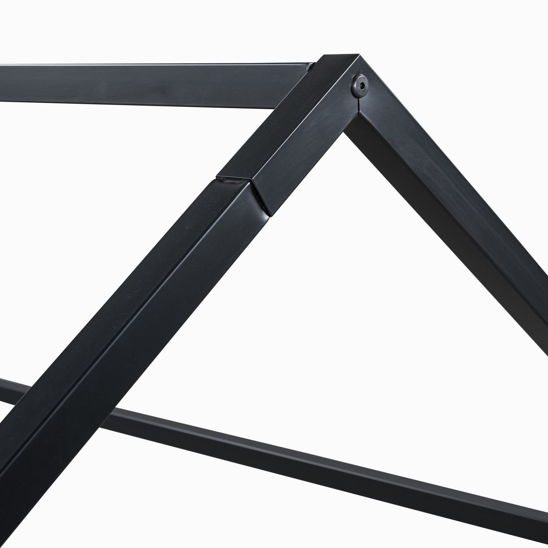 Full Size Metal House Bed With Fence And Door - Black - Image 9