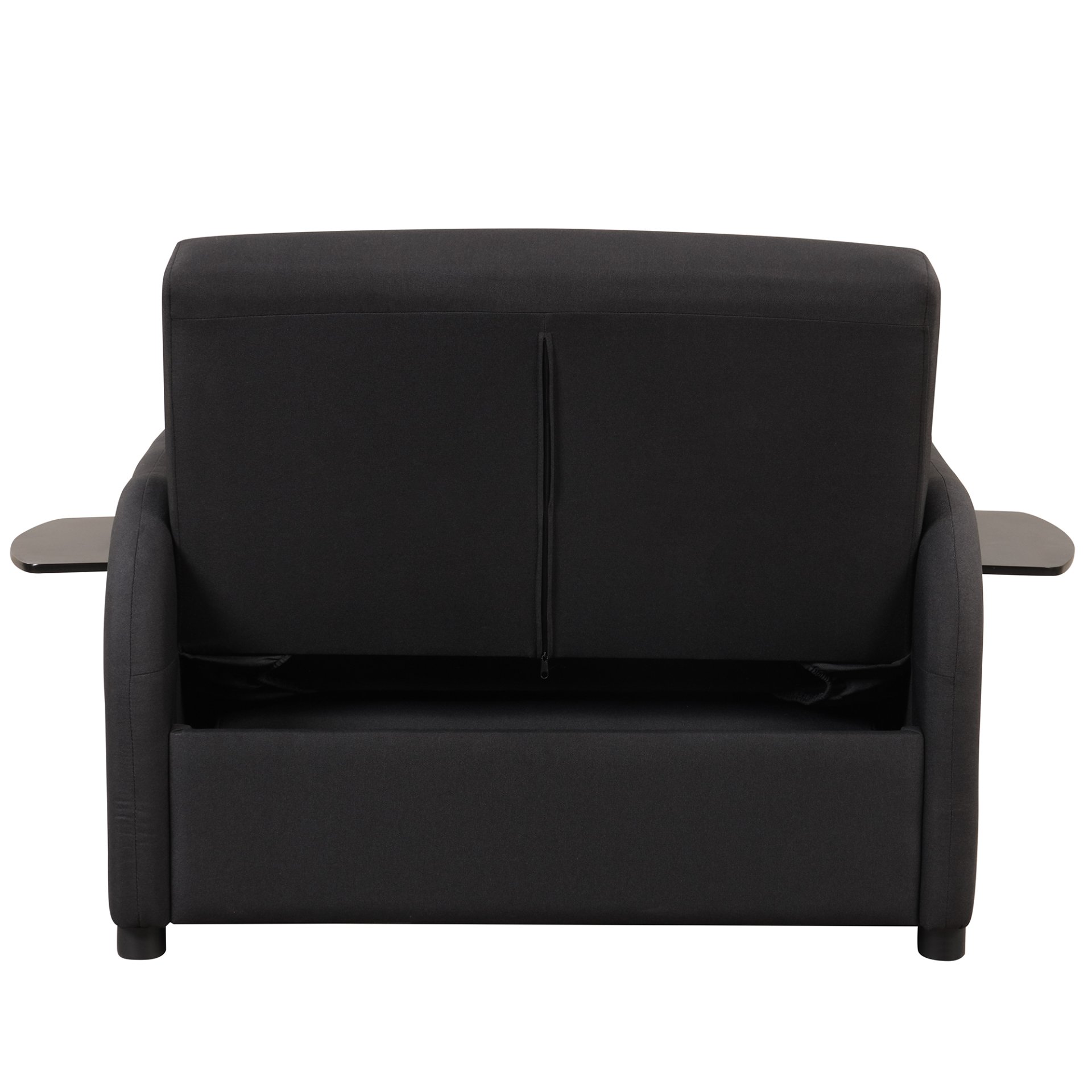 3 In 1 Pull Out Sofa Sleeper With Wing Table And USB Charge - Black - Image 18