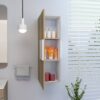 Medicine Single Door Cabinet, Three Shelves - Light Oak / White - Image 5