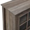 Modern Farmhouse 2 Door Glass Windowpane 70" TV Stand For 80" TVs - Gray Wash - Image 4