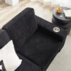Modern Sofa 3 Seater Compressed Couch With Cup Holders - Black - Image 9