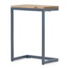 Large C Shaped End Table With Iron Base And Fir Wood Top - Black - Image 7