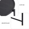 Round Coffee Table With Storage Tray 2 Tier Oval End Tables Wooden Small Side Table For Living Room - Black - Image 6