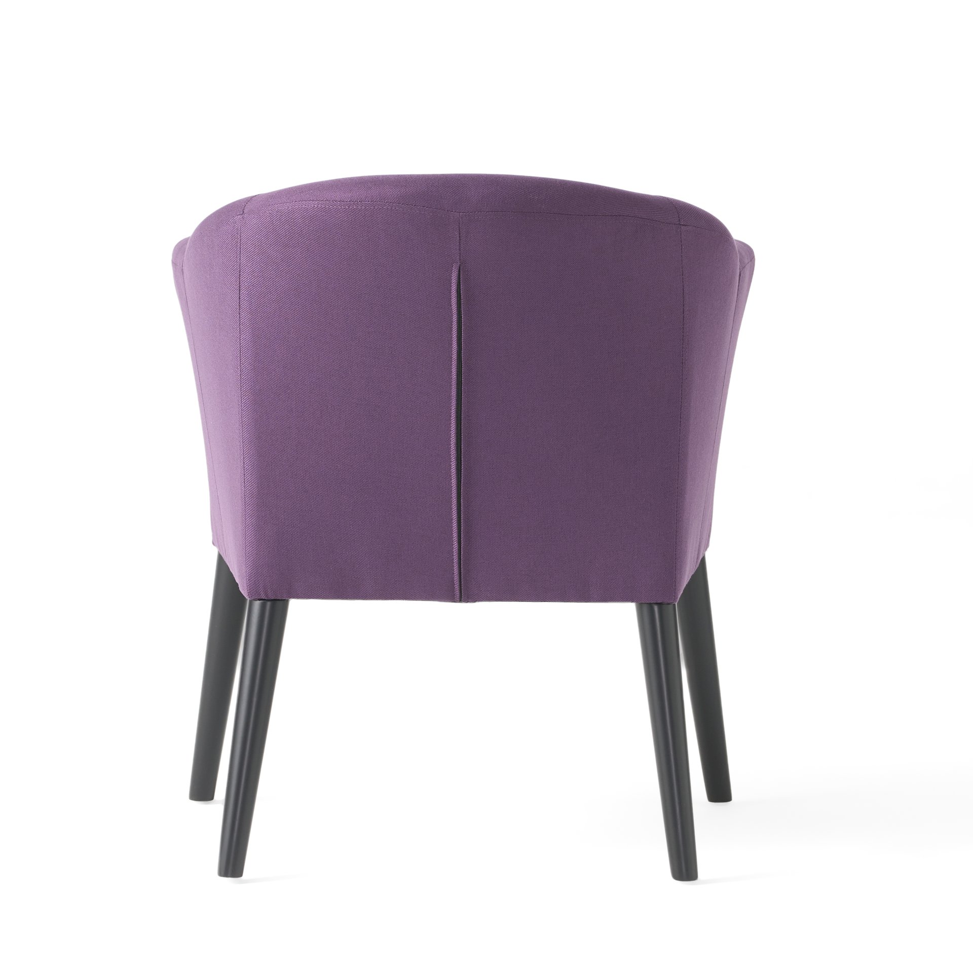 Fabric Arm Chair With Wooden Legs And Cushioned Seat - Plum - Image 10
