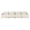 Elegant Four Seater Chenille Sofa With Lumbar Pillow Ergonomic Design Frame - Beige - Image 22