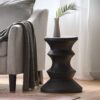 Side Table Modern Concrete Accent Piece - Black - Image 8