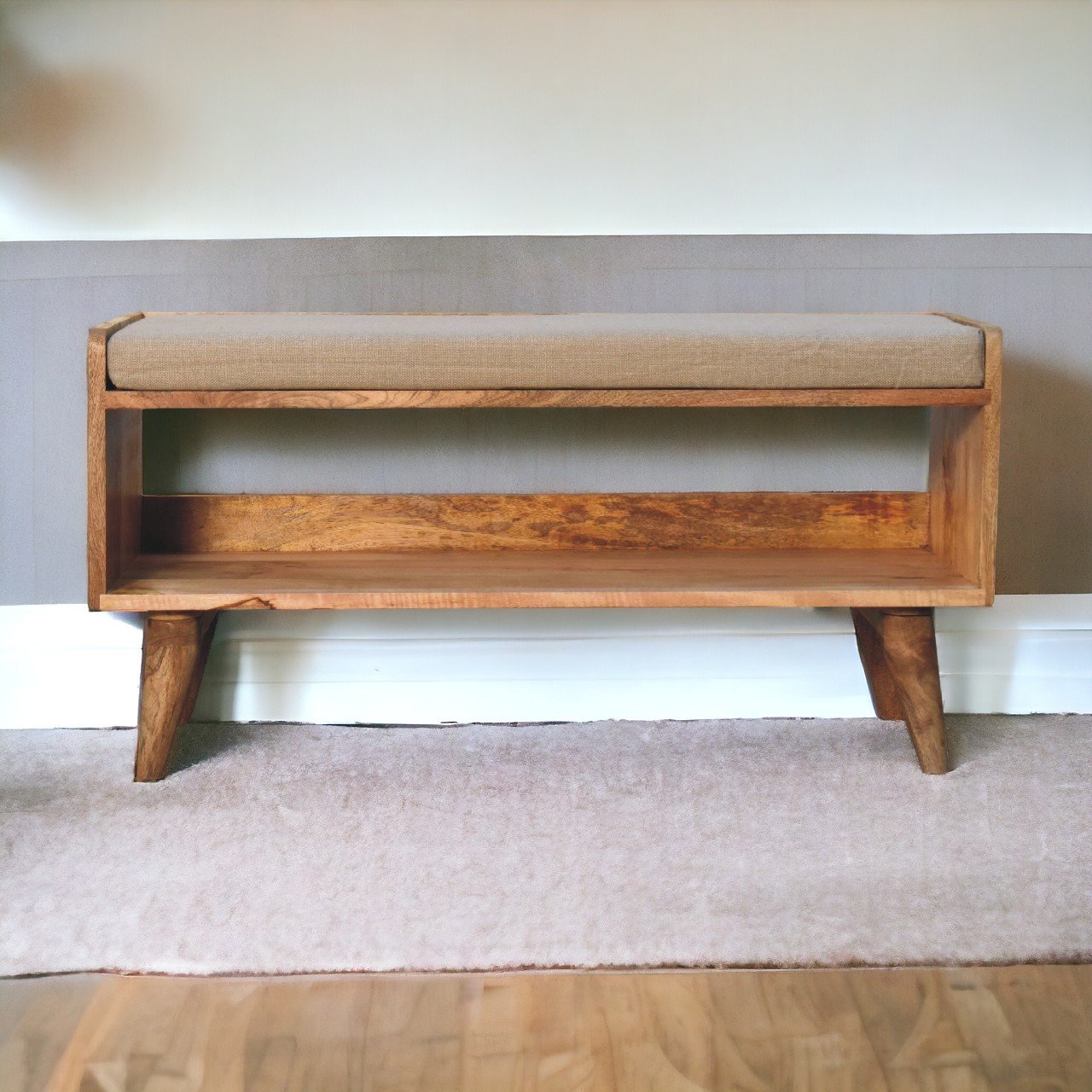 Nordic Style Storage Bench - Oak - Image 10