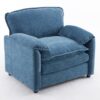 Oversized Reading Armchair With Thick Cushions, High Back Support - Blue - Image 17
