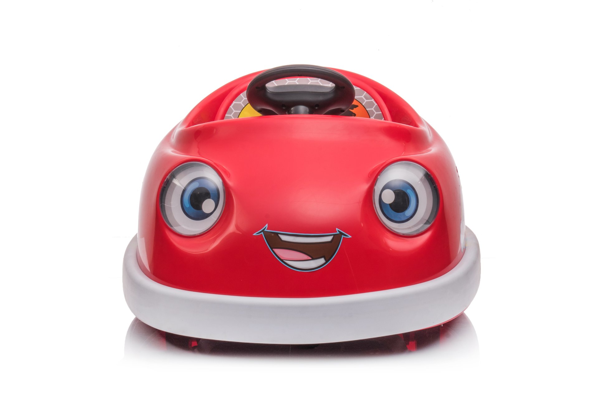 Bumper Car For Kids, 12V Dual Drive 1-6 Years Old Children's Electric Car With Pushrod Dinner Plate USB Bt Music Rocking Horse Mode Anti-Collision Bumper Ride On Car - Red - Image 4