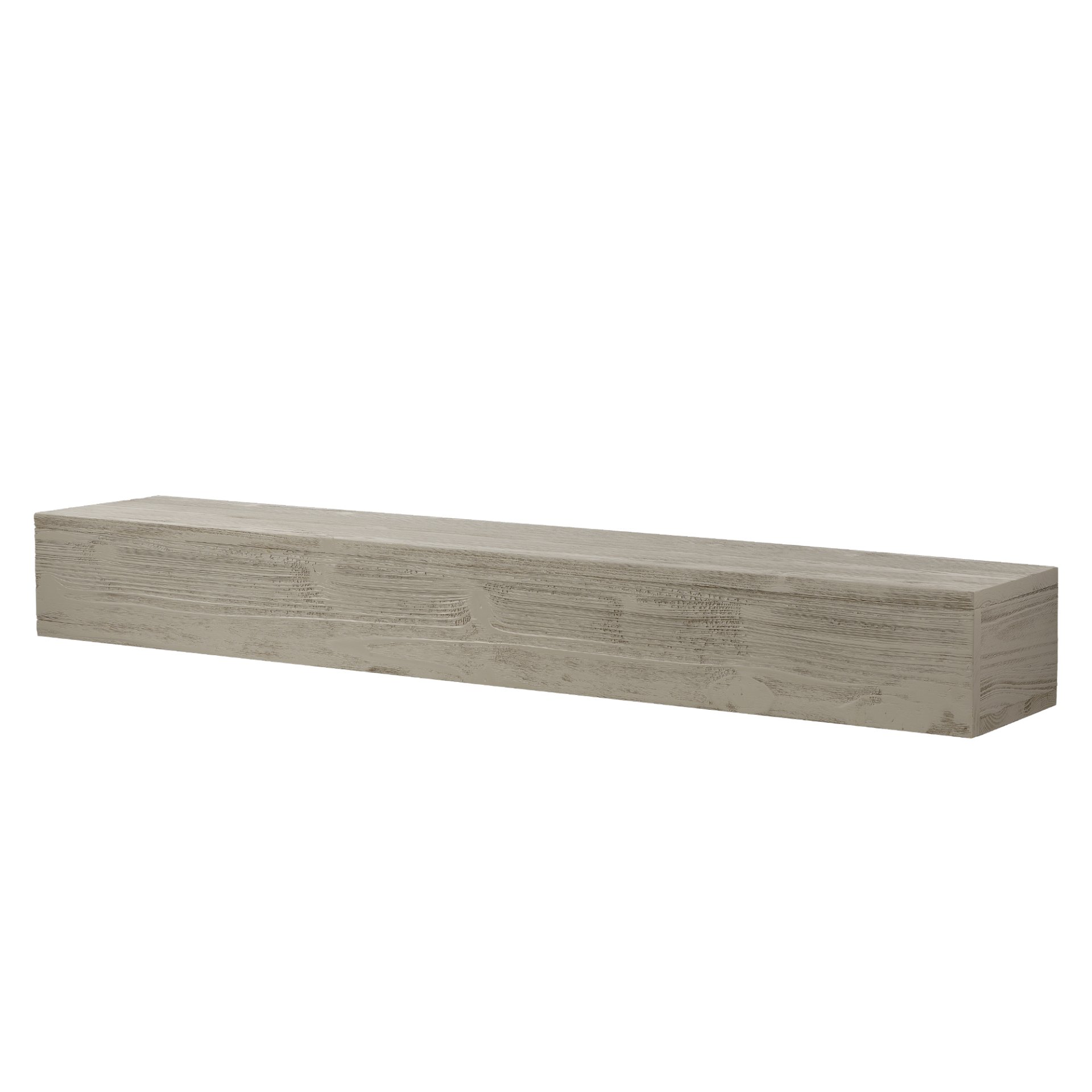 60" Rustic Wood Fireplace Mantel, Wall-Mounted & Floating Shelf For Home Decor - Gray - Image 7