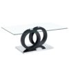 Modern Style Glass Top Coffee Table, Suitable For Living Rooms And Lounge Areas - Black - Image 2