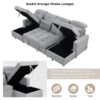 Oversized U - Shaped Sofa Versatile Sectional Sofa Pull Out Sofa Bed With Double Storage Chaise Lounges And 2 USB Ports For Living Room - Gray - Image 6