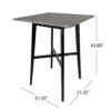 Modern Bar Height Dining Table, Rubberwood Legs And Laminate Table Top, Paladina Marble - Black - Image 3