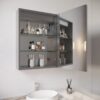 26" X 20" Bathroom Medicine Cabinet With LED Mirror, Anti-Fog, Waterproof, 3000K~6000K Single Door Lighted Bathroom Cabinet With Touch Swich, Dimmable, Recessed Or Surface Mount (Right Door) - Silver - Image 12